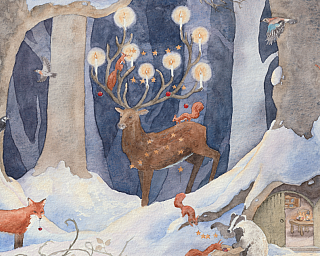 Gemalte Winterlandschaft